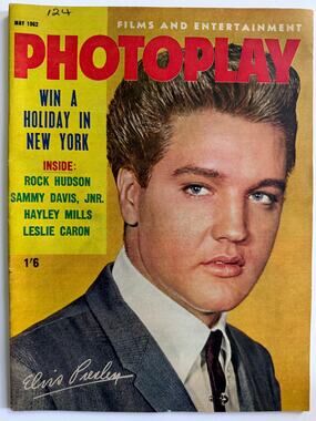 RARE UK 1962 Photoplay Elvis Presley Magazine, The King, Graceland Hollywood TCB